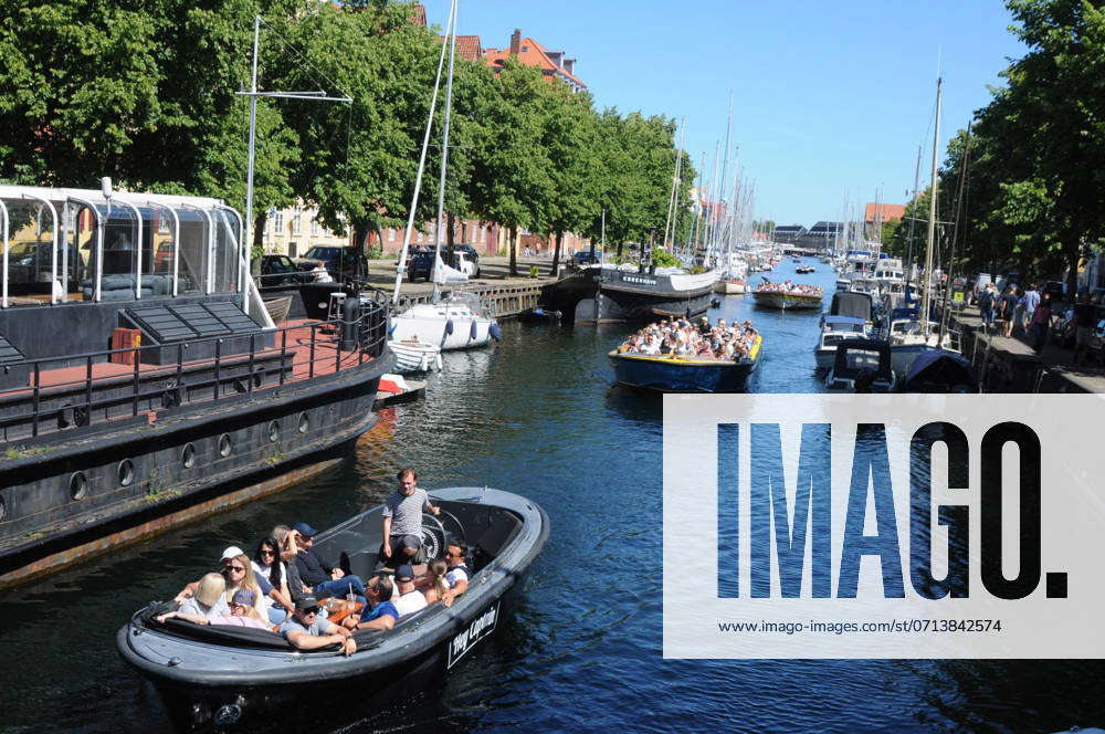 Copenhagen Denmark 20 JULY 2024 Life at Christianshavn canal danish ...