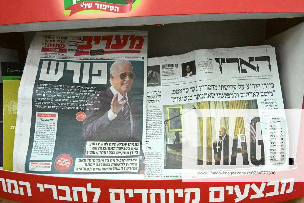 Israeli Hebrew newspaper s frontpages announce U.S. President Joe Biden ...