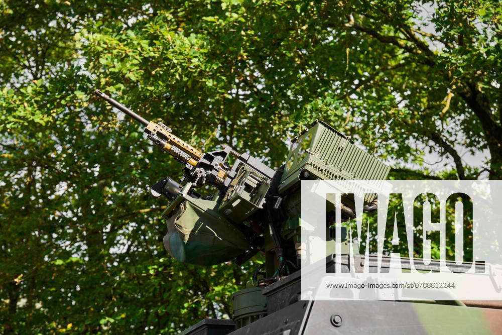 Remote Controlled Machine Gun Volkach, Bavaria, Germany - : Close-up of a remote-controlled machine ...