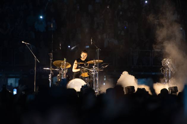 The Script Perform at O2 Arena, London Drummer Glen Power of Irish rock ...
