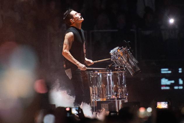 The Script Perform at O2 Arena, London Drummer Glen Power of Irish rock ...