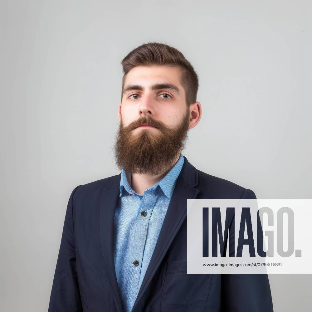 formal dress captions for men A confident Southeast European man in his 20s with a beard, wearing a suit, conveying Subcategory: Dresses