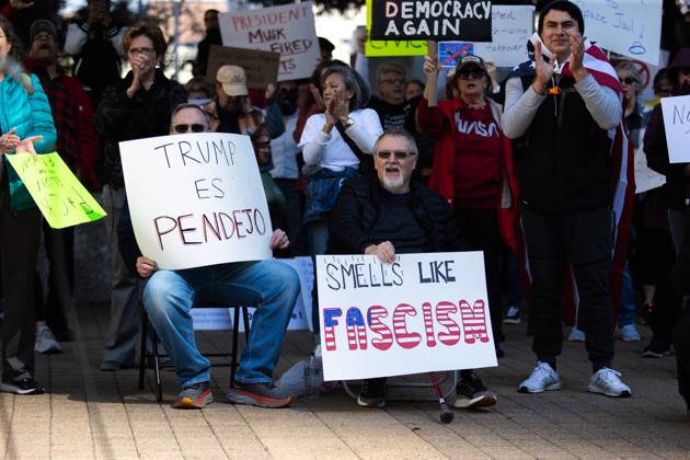 Presidents Day Protest In Houston Locals gather outside City Hall in ...