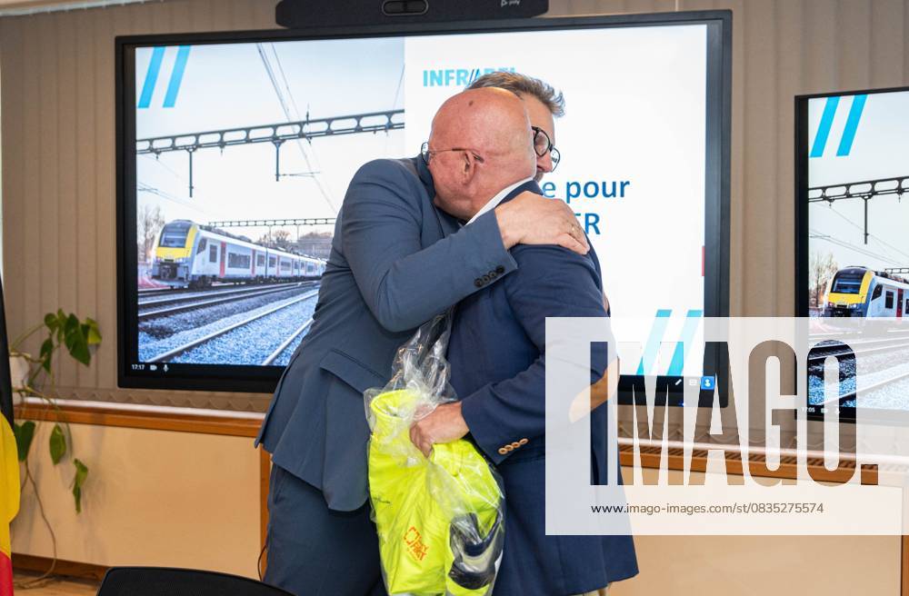 Infrabel CEO Benoit Gilson and Minister of Climate and Mobility Jean ...