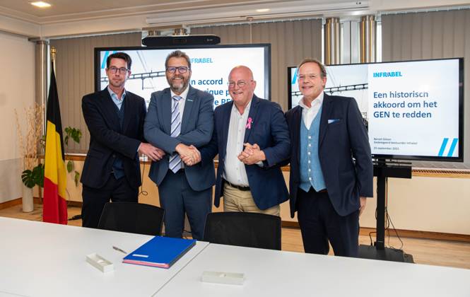 Infrabel CEO Benoit Gilson and Minister of Climate and Mobility Jean ...