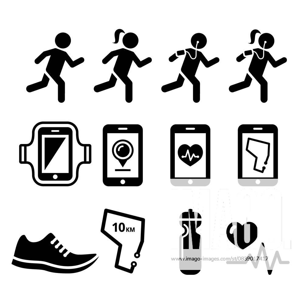 Running & Fitness App Icons A collection of vibrant icons depicting ...