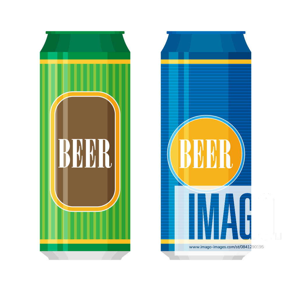 Beer Can Flat Style Icon Vector beer can flat style